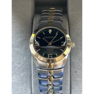 Embassy Two Tone Black Dial Women’s Quartz Watch